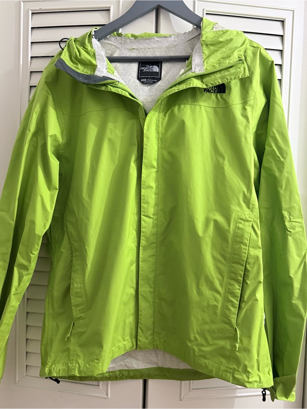 The North Face Lime Green Waterproof Hooded Shell Jacket